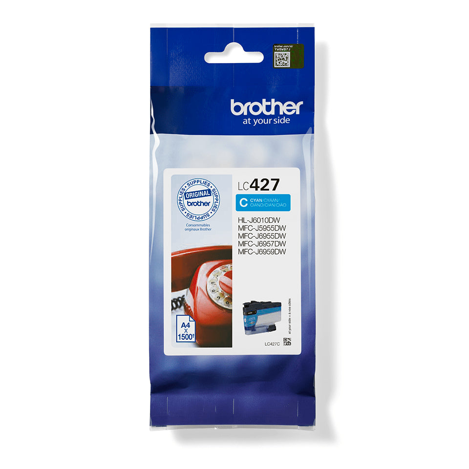 Brother Lc-427C Ink Cartridge Cyan, 1.5K Pages For Brother Mfc-J 5955-(LC427C)