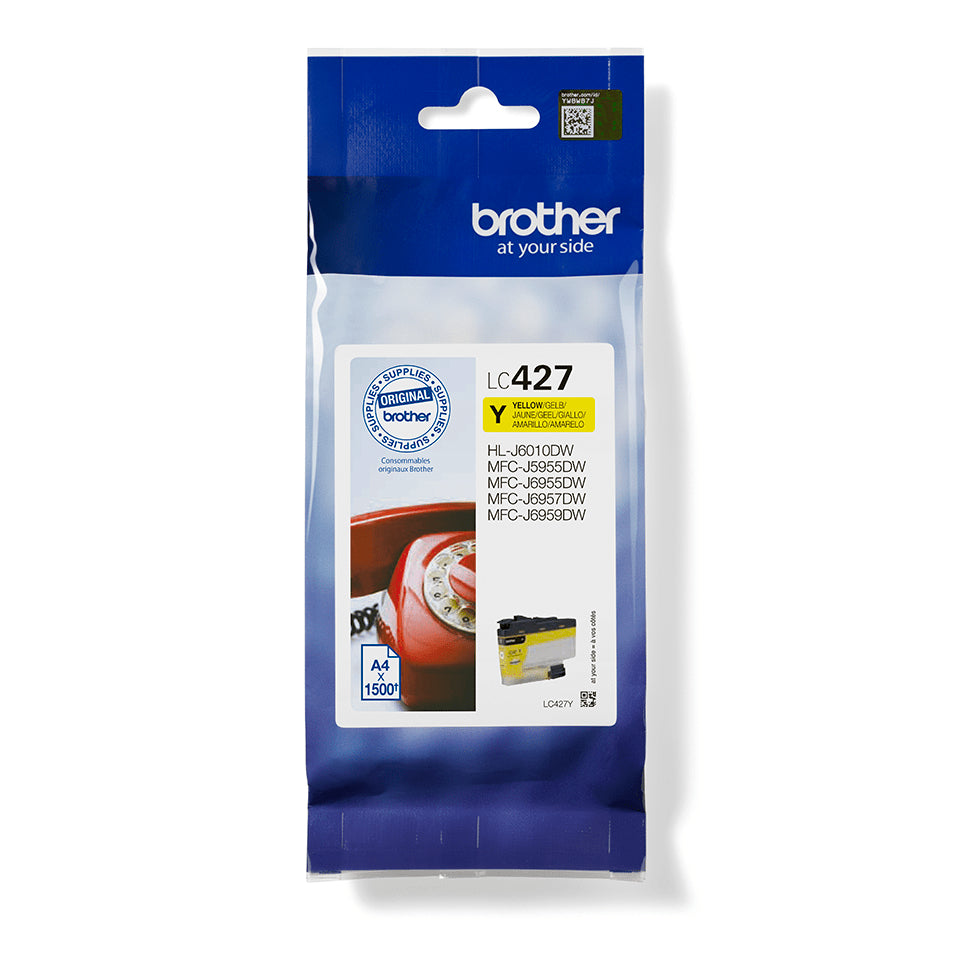 Brother Lc-427Y Ink Cartridge Yellow, 1.5K Pages For Brother Mfc-J 5955-(LC427Y)