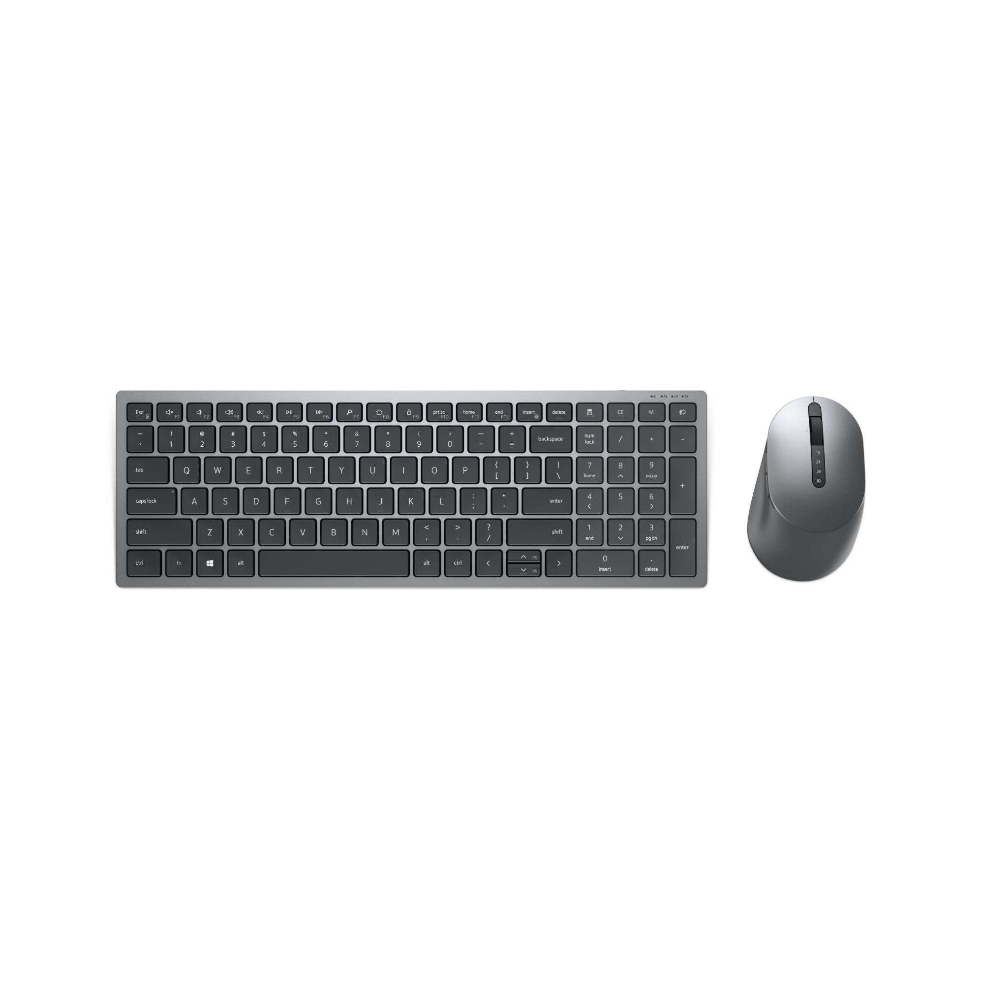 Dell Multi-Device Wireless Keyboard And Mouse - Km7120W - UK (QWERTY)-(KM7120W-GY-UK)