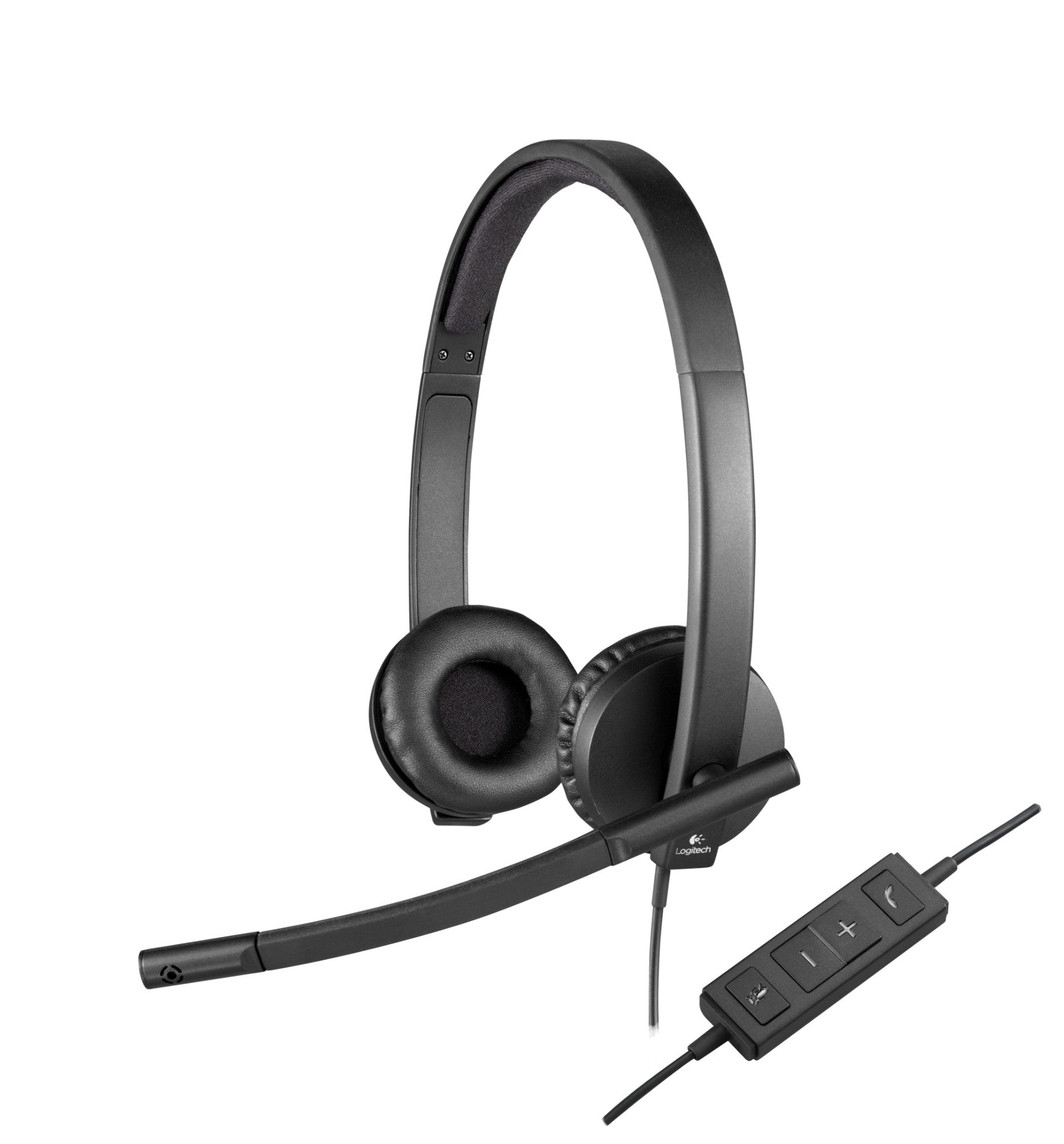 Logitech USB Headset H570E Stereo Wired Head-Band Officecall Center Black-(981-000575)