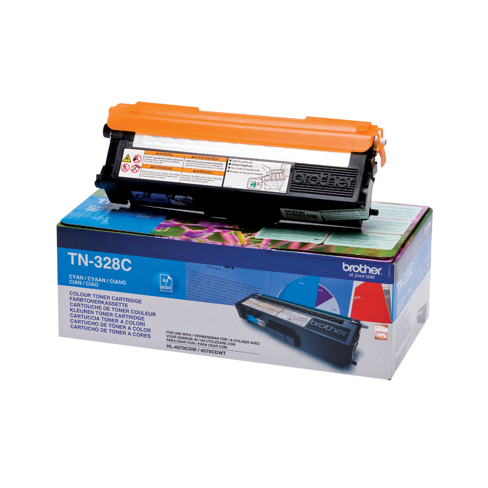 Brother Tn-328C Toner Cyan Extra High-Capacity, 6K Pages Isoiec 19798 For Brother Hl-4570-(TN328C)