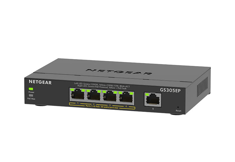 Netgear Gs305Ep Managed L3 Gigabit Ethernet (101001000) Power Over Ethernet (POE) Black-(GS305EP-100UKS)