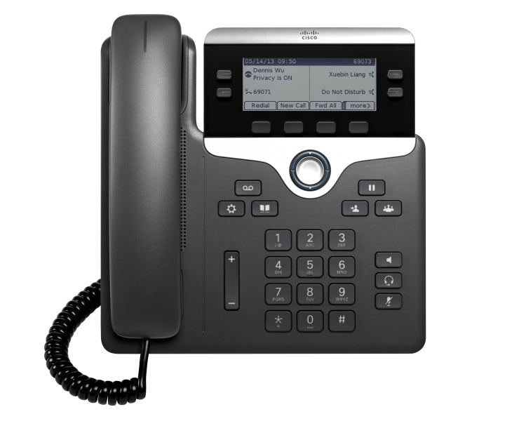 Cisco 7821 IP Phone Black, Silver 2 Lines-(CP-7821-3PCC-K9=)