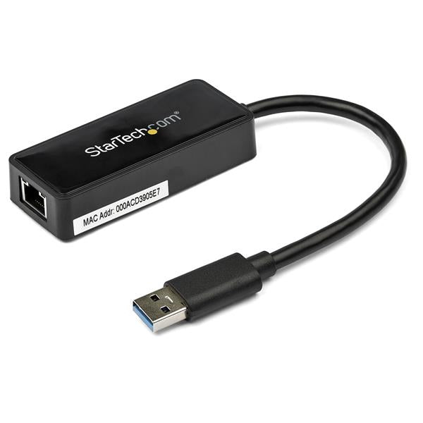 Startech USB 3.0 To Gigabit Ethernet Adapter Nic W USB Port - Black-(USB31000SPTB)