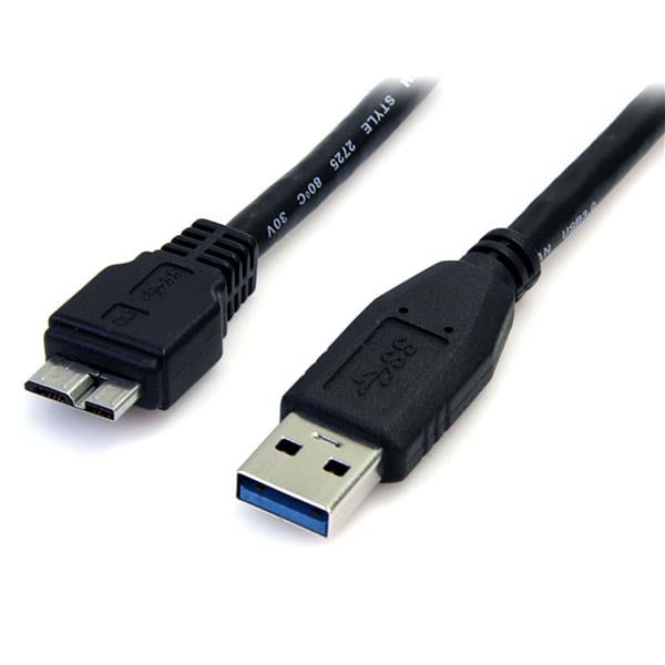 Startech 0.5M (1.5Ft) Black Superspeed USB 3.0 Cable A To Micro B - Mm-(USB3AUB50CMB)