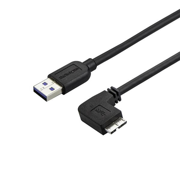 Startech Slim Micro USB 3.0 Cable - Mm - Right-Angle Micro-USB - 0.5M (20In)-(USB3AU50CMRS)