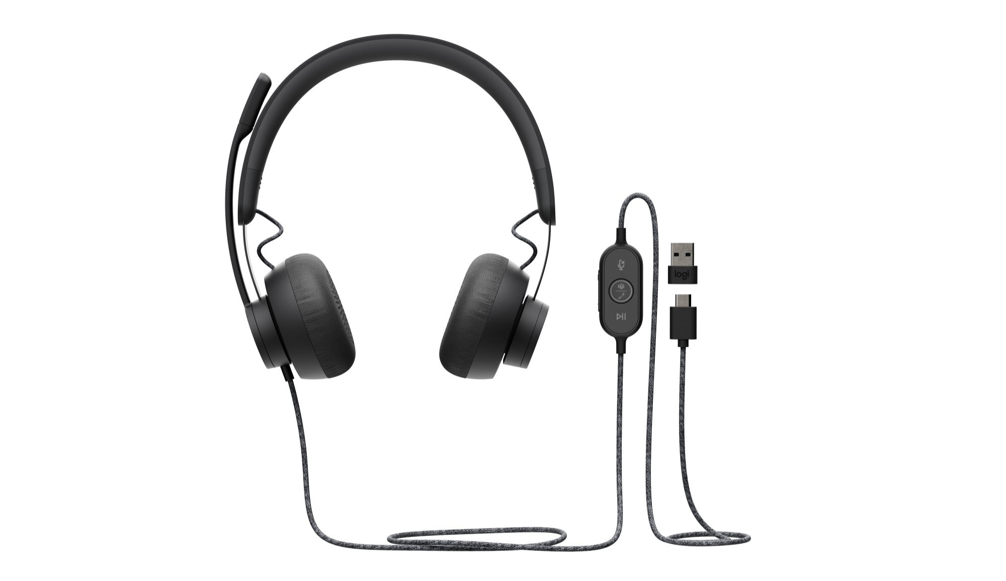 Logitech Zone Wired UC Headset Head-Band Callsmusic USB Type-C Graphite-(981-000870)