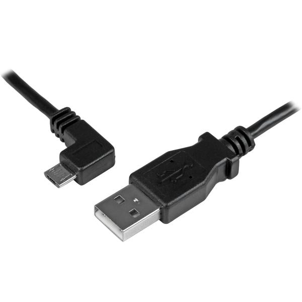 Startech Micro-USB Charge-And-Sync Cable Mm - Left-Angle Micro-USB - 24 Awg - 2 M (6 Ft.)-(USBAUB2MLA)