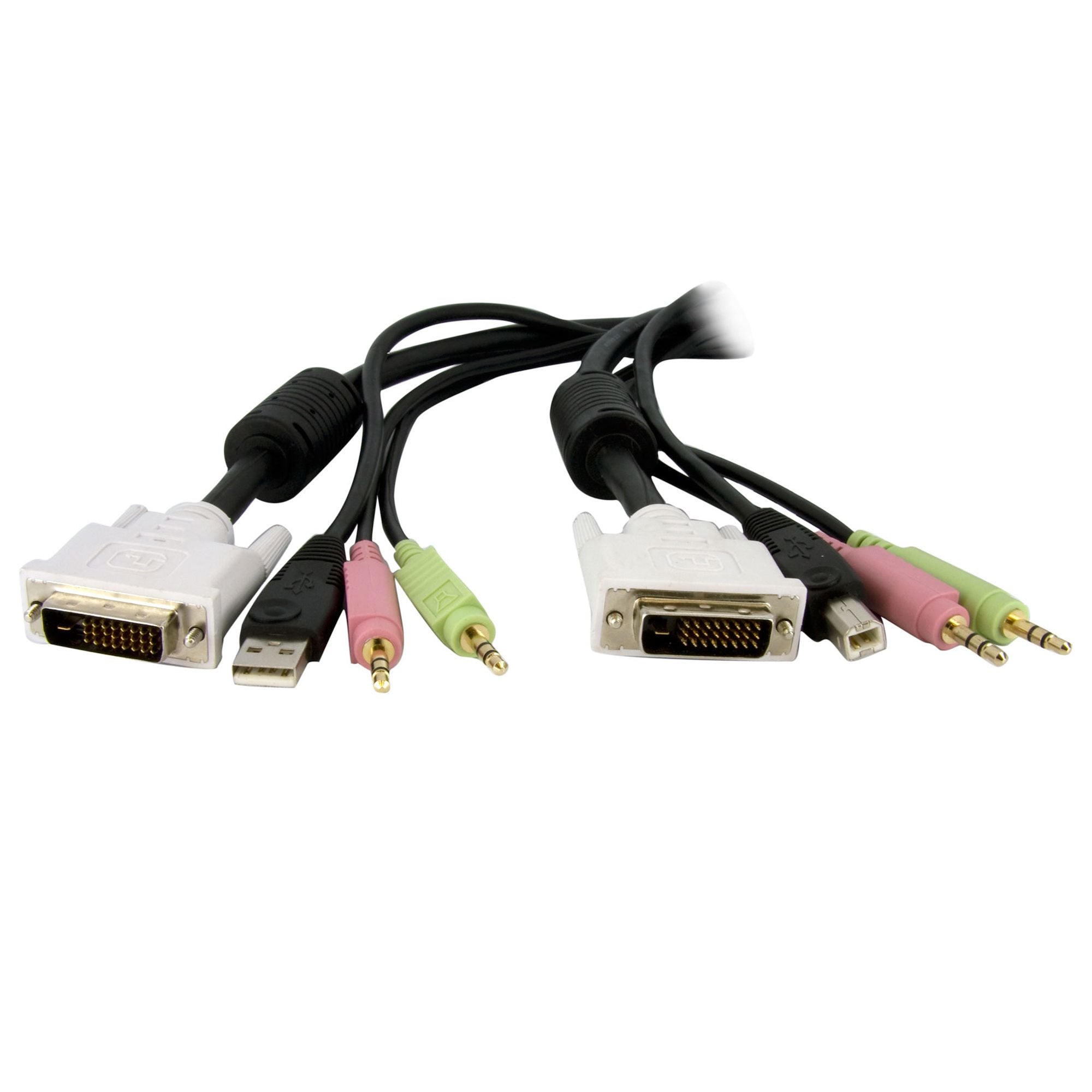 Startech Kvm Cable For DVI And USB Kvm Switches With Audio & Microphone - 6Ft-(DVID4N1USB6)