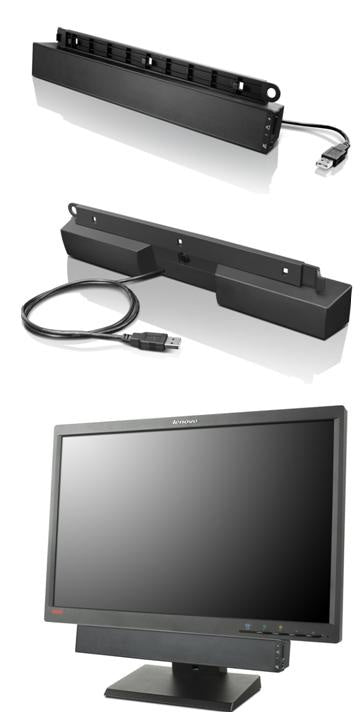 Lenovo USB Soundbar Black 2.0 Channels 2.5 W-(0A36190)