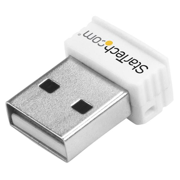 Startech USB 150Mbps Mini Wireless N Network Adapter - 802.11Ng 1T1R USB Wifi Adapter - White-(USB150WN1X1W)