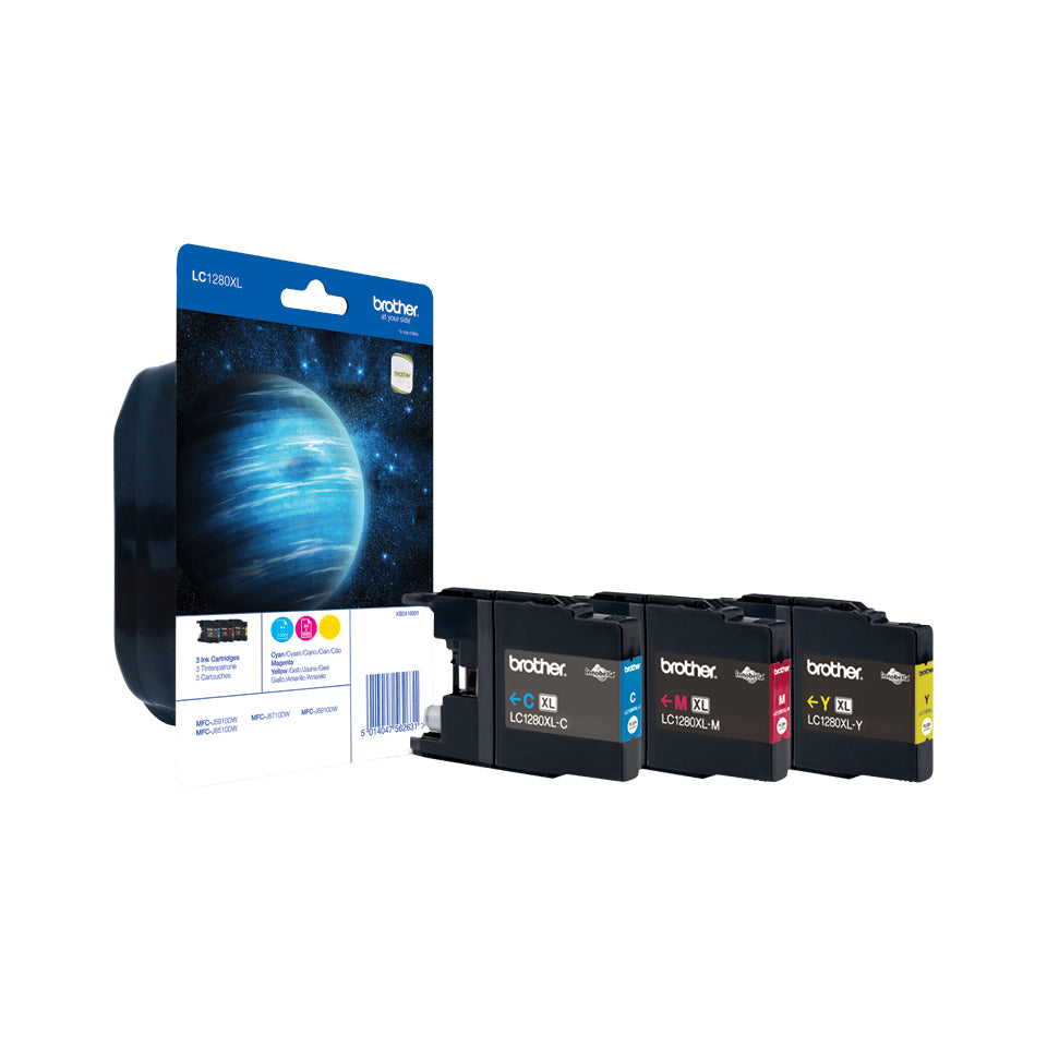 Brother Lc-1280Xlrbwbp Ink Cartridge Multi Pack C,M,Y, 3X1.2K Pages Isoiec 24711 Pack=3 For Brother Mfc-J 6510-(LC1280XLRBWBP)