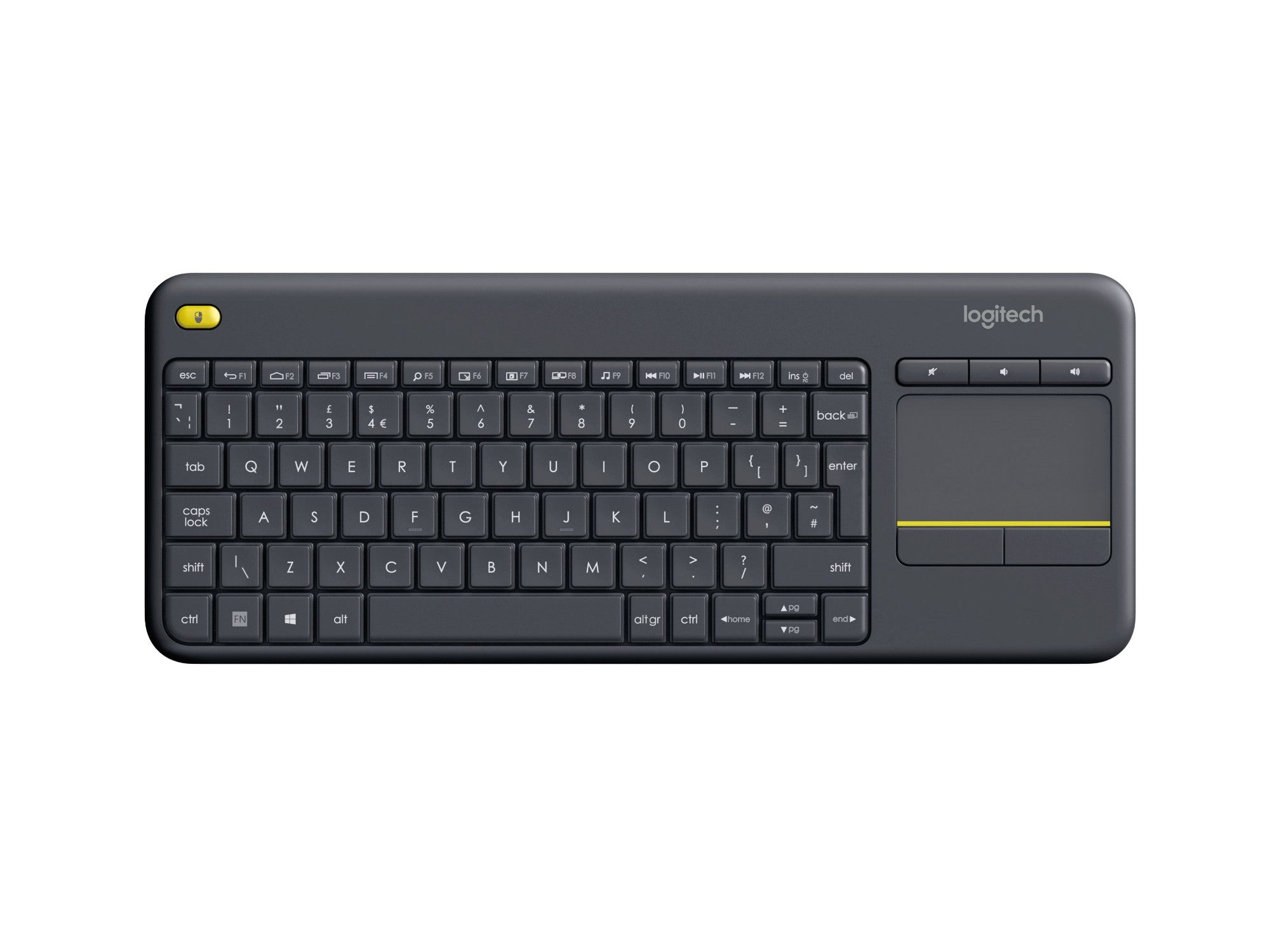 Logitech Wireless Touch K400 Plus Keyboard RF Wireless Azerty Belgian Black-(920-007131)
